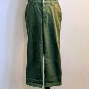 Chico's Olive Green Cropped Straight Jeans